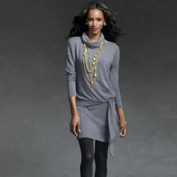 CAbi Dresses & Skirts - CAbi Cowl Neck Belted Dress Polyester Stretch Medium pullover luxury style soft